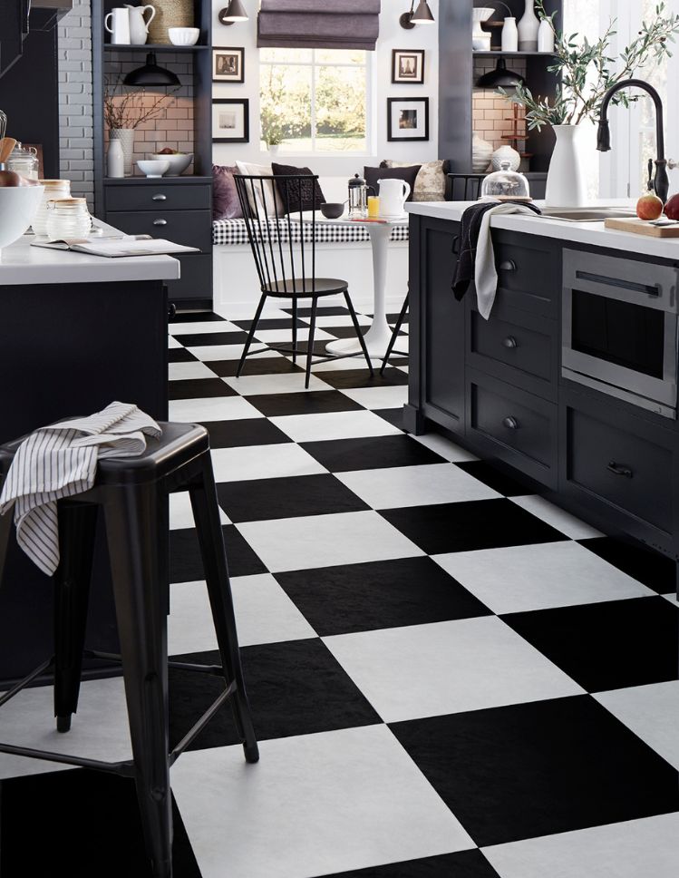 luxury vinyl tile flooring in a Wisconsin kitchen