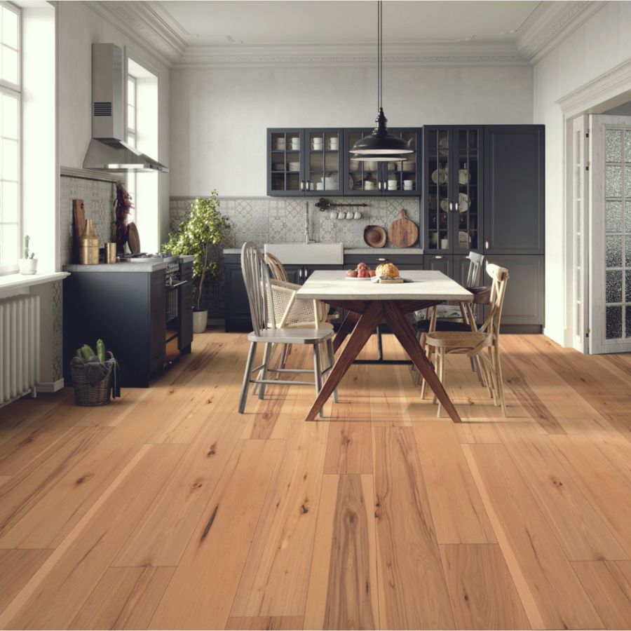 hardwood flooring installation in a kitchen