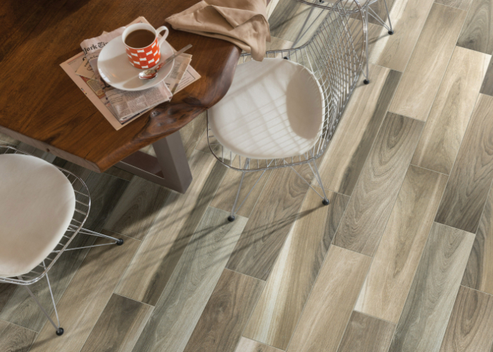 Tile Plank Flooring in Dining Area